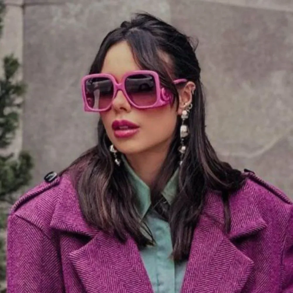 NEW Gucci GG1326S 004 Fuchsia Violet Gradient Oversized Square Women Sunglasses